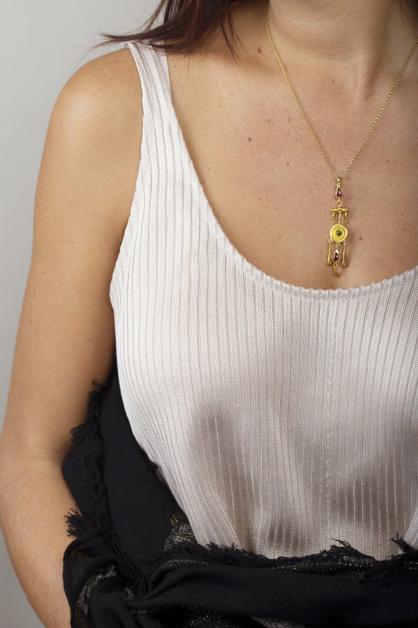 15.034.007.S0 (2) Pendant Garnet & Agate - ''RIZES''