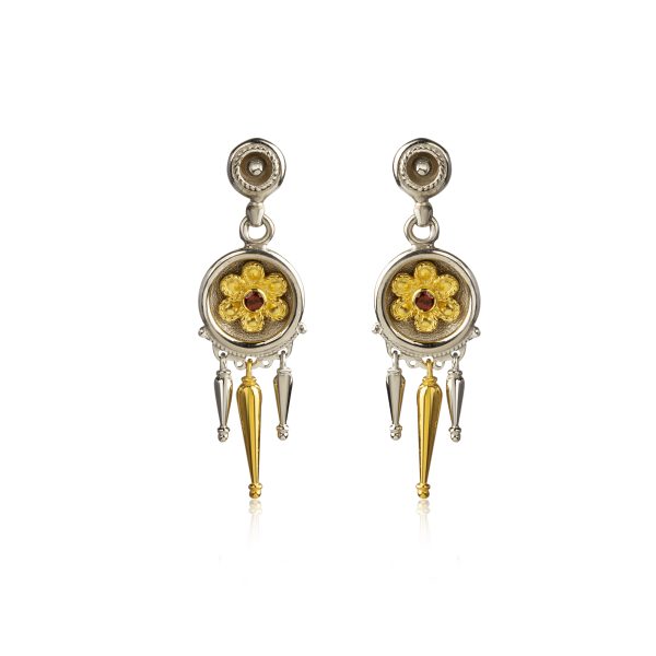 16.022.005.S0 Petite Daisy Garnet Earrings - ''RIZES''